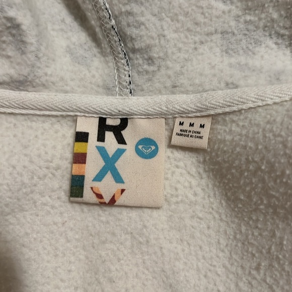 Vintage Roxy Floral Zip Up Short Sleeve Hoodie Top - Picture 6 of 9